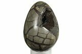 7.4" Septarian "Dragon Egg" Geode - Black Crystals - #202550-1
